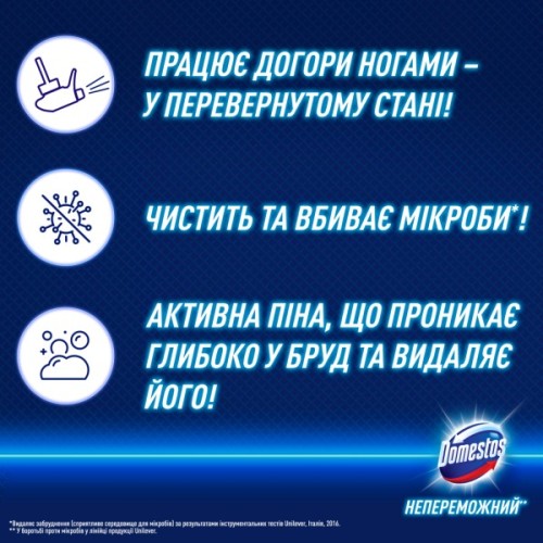 Піна для чищення ванн Domestos Power Foam Для чищення унітазу та ванної Арктична свіжість 435 мл (8720182796400)