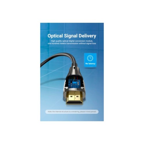 Кабель мультимедійний HDMI M to HDMI M 50.0m V2.0 Optical 4K 60Hz 18Gbps Dolby 7.1 PVC black Vention (ALABX)