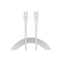 Дата кабель USB-C to USB-C 1.0m OnWire 60CL C-C 60W COLOR Braided 1m White Canyon (CND-CCAP60AB10W)