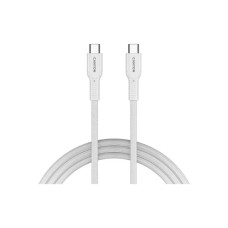 Дата кабель USB-C to USB-C 1.0m OnWire 60CL C-C 60W COLOR Braided 1m White Canyon (CND-CCAP60AB10W)