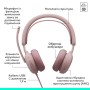 Навушники Logitech Zone Wired 2 USB Rose (981-001620)