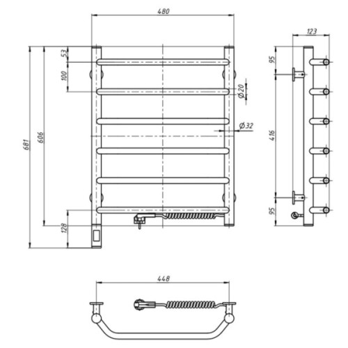 Сушарка для рушників Navin Блюз, 600х480х123мм (12-006033-4860)