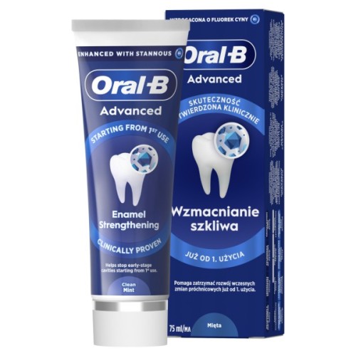 Зубна паста Oral-B Advanced Зміцнення емалі Чиста м'ята 75 мл (8006530090797)