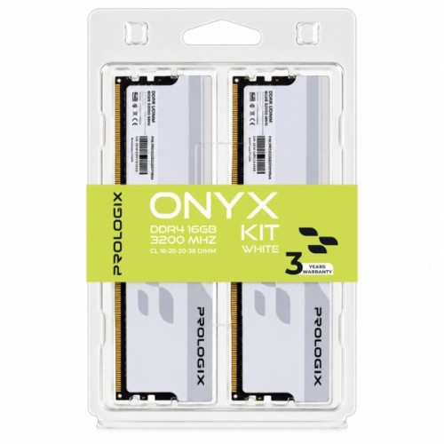 Модуль пам'яті для комп'ютера DDR4 16GB (2x8GB) 3200 MHz Onyx White Prologix (PRO16GB3200YW4K)