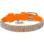 Нашийник для тварин WAUDOG Glamour з QR-паспортом "Стрази" XS Ш 12 мм помаранчевий (33084)