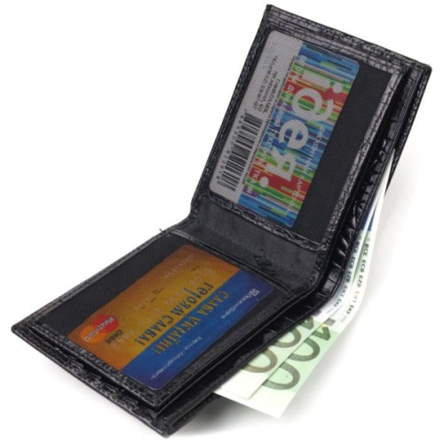 Гаманець Canpellini З натуральної шкіри Чорний (21582)