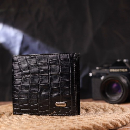 Гаманець Canpellini З натуральної шкіри Чорний (21582)