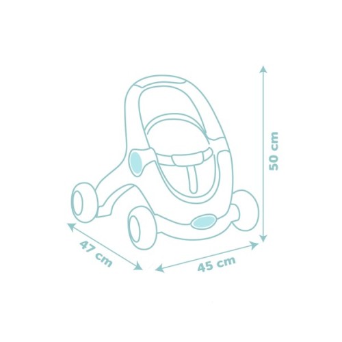 Коляска для ляльок Smoby Little для прогулянок 3в1, з пупсом, синій (140308)