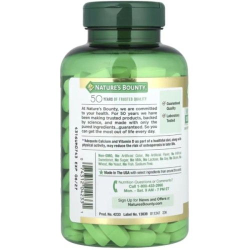 Вітамінно-мінеральний комплекс Nature's Bounty Кальцій та Вітамін D3, 600 мг та 20 мкг, Calcium, 250 таблеток (NRT-04233)