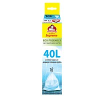 Пакети для сміття Помічниця З затяжками Бактерицидні Eco Friendly Supreme 40 л 12 шт. (4820212005862)