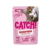 Вологий корм для кішок Catch! з яловичиною та овочами в желе 24х85 г (2700000067000)