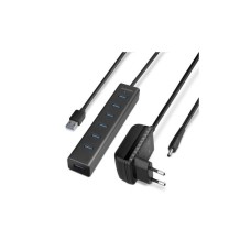 Концентратор AXAGON USB 3.1 to 7xUSB 3.0 + power adapter black (HUE-SA7BP)