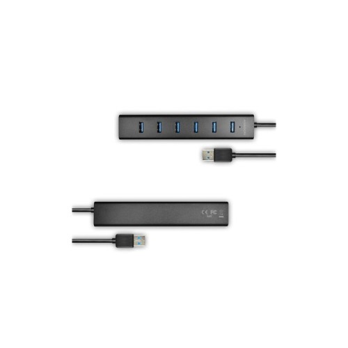 Концентратор AXAGON USB 3.1 to 7xUSB 3.0 + power adapter black (HUE-SA7BP)