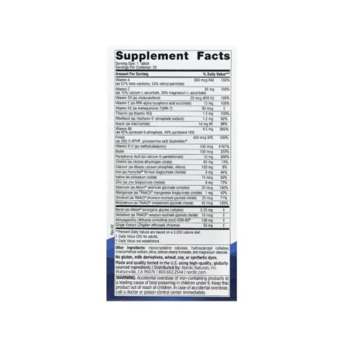 Мультивітамін Nordic Naturals Мультивітаміни для жінок, Women's Multivitamin, One Daily, 30 таблеток (NOR-01555)
