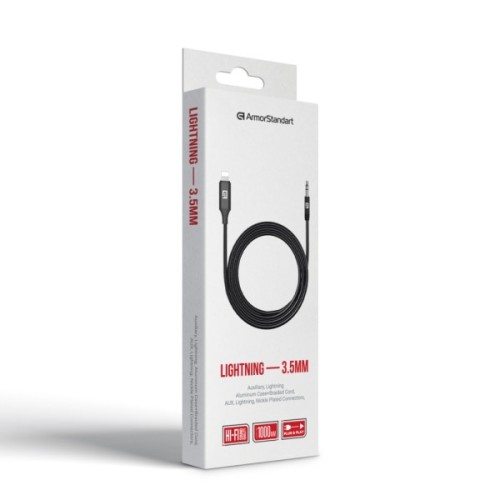 Кабель мультимедійний Lightning to 3.5mm M 1.0m black Armorstandart (ARM76889)