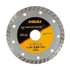 Круг відрізний Sigma алмазний "Турбо" 125x1.8x22.2мм, 12000об/хв (1922231)