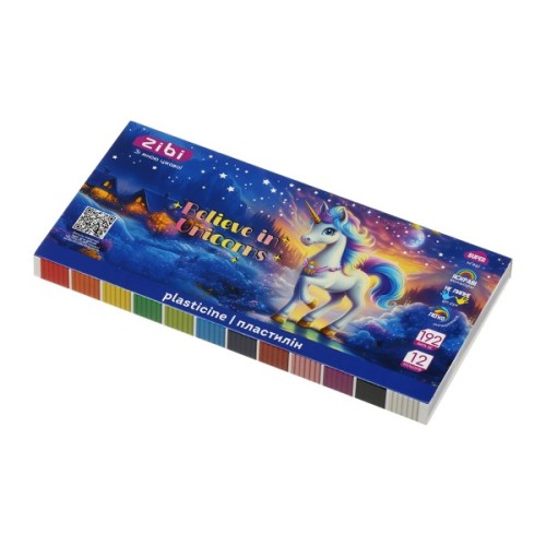 Пластилін ZiBi KIDS Line UNICORN 12 кольорів, 192 г (ZB.6282)