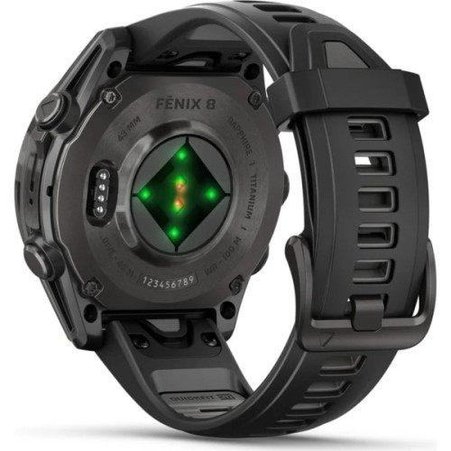Смарт-годинник Garmin fenix 8 43mm, AMOLED, Saph, CrbnGry Ti/Blk, Blk/PebblGryBnd, (010-02903-21)