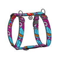 Шлея для собак WAUDOG Nylon анатомічна H-подібна з QR-паспортом "Літо" пластиковий фастекс XL (323-0062)