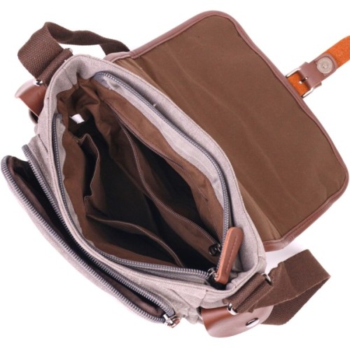 Сумка Vintage Чоловіча з текстилю Сіра (21248)