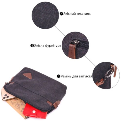 Сумка Vintage Текстильна Чорна (21258)