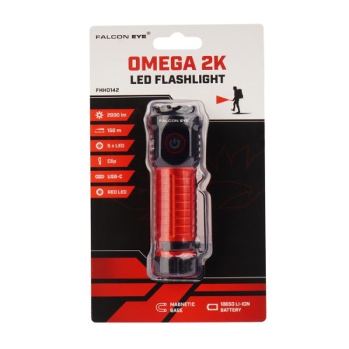 Ліхтар Falcon Eye тактичний Omega 2K (2000 Lm) White/Red LED Magnetic Rechargeable Type-C (FHH0142) (DAS303963)