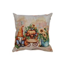 Наволочка Прованс гобеленова декоративна Гарбузові гноми з возиком 45х45 (036216)