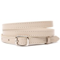 Ремінь Grande Pelle Тонкий жіночий шкіряний Бежевий (11444)