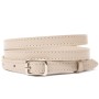 Ремінь Grande Pelle Тонкий жіночий шкіряний Бежевий (11444)