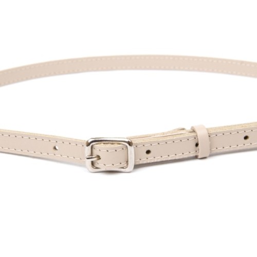 Ремінь Grande Pelle Тонкий жіночий шкіряний Бежевий (11444)