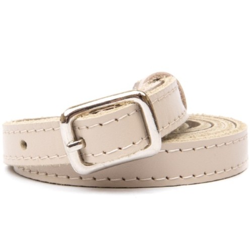 Ремінь Grande Pelle Тонкий жіночий шкіряний Бежевий (11444)