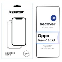 Скло захисне BeCover 10D Oppo Reno14 5G Black (713932)