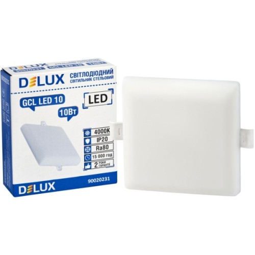 Світильник Delux GCL LED 10 4000К 10Вт 230В SQUARE (90020231)