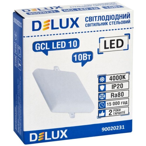 Світильник Delux GCL LED 10 4000К 10Вт 230В SQUARE (90020231)