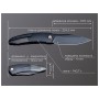 Ніж Weknife Sine Wave, Black Titanium, Darkwash (WE23069B-1)