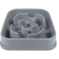 Посуд для собак Dexas Миска Slow Maze Feeder квадратна для повільного годування 960 мл світло-сіра (0084297309923)