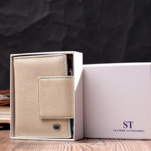 Гаманець ST Leather З натуральної шкіри Білий (19451)