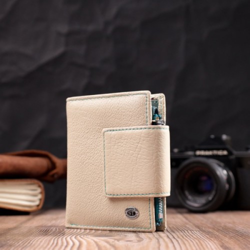 Гаманець ST Leather З натуральної шкіри Білий (19451)