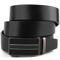 Ремінь Vintage Чоловічий з автоматичною пряжкою та смужками Чорний (20330)