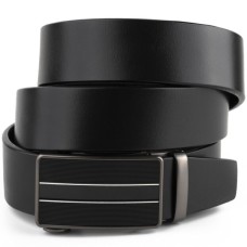 Ремінь Vintage Чоловічий з автоматичною пряжкою та смужками Чорний (20330)