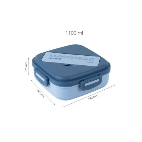 Ланч-бокс дитячий Kite з розділювачем 1100 мл, блакитний (K23-186-2)
