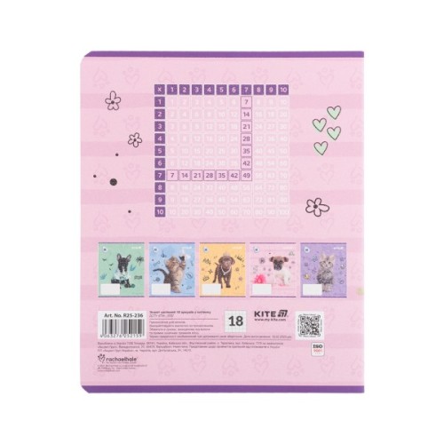 Зошит Kite Rachael Hale, 18 аркушів, клітинка (R25-236)