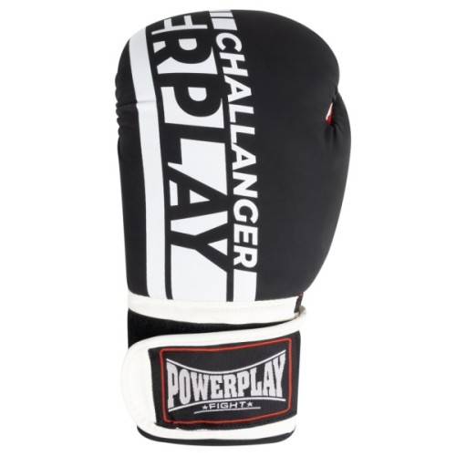 Боксерські рукавички PowerPlay 3086 Matt Challenger Чорно-Білі 12 унцій (PP_3086_12oz_Bl/White)