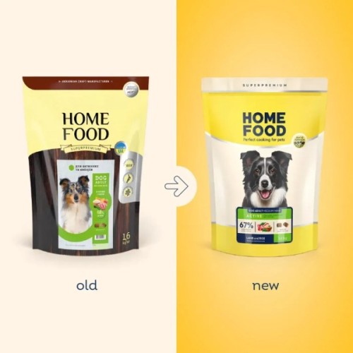 Сухий корм для собак Home Food ADULT MEDIUM/MAXI For active adult and junior dogs з ягням та рисом 1.6 кг (4820235020446)