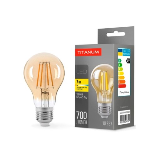 Лампочка TITANUM Filament A60 7W E27 2200K бронза (TLFA6007272A)