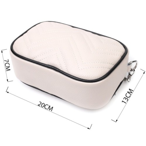 Сумка Vintage Вечірня Жіноча на ланцюжку з натуральної шкіри Біла (22380)