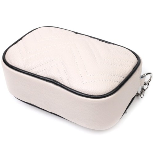 Сумка Vintage Вечірня Жіноча на ланцюжку з натуральної шкіри Біла (22380)