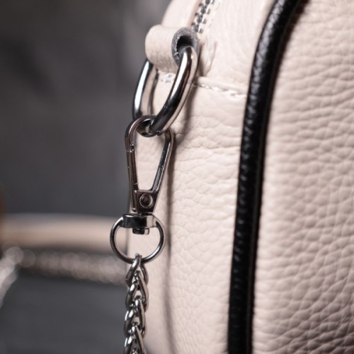 Сумка Vintage Вечірня Жіноча на ланцюжку з натуральної шкіри Біла (22380)