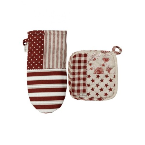 Кухонна прихватка Прованс Рукавичка Печворк бордо Господиня (031508)