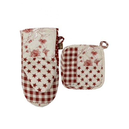 Кухонна прихватка Прованс Рукавичка Печворк бордо Господиня (031508)